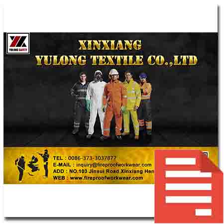 Yulong Textile Safety Workwear Catalogue