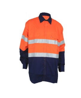 orange navy work shirt
