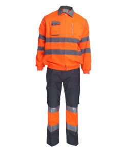 Fluorescent Orange Two Piece Coveralls