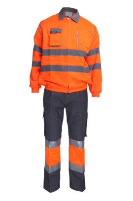 Fluorescent Orange Two Piece Coveralls