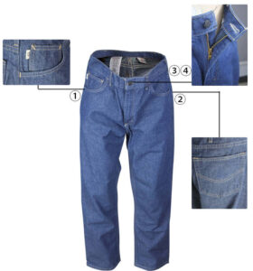 Fire Retardant Jeans Back Details