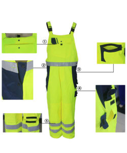 Fluorescent Yellow Bib Pants Details