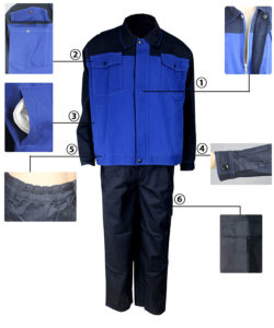 flame resistant two-pieces coverall details