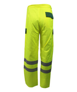 fluorescent yellow water repellent trousers back