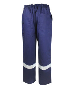 navy blue arc poof pants back
