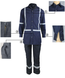 navy fireproof suits details