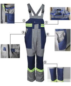 winter flame retardant bib pants details