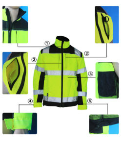 High-Visibility Yellow Black Jacket Details