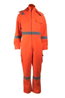 hi-vis orange coveralls