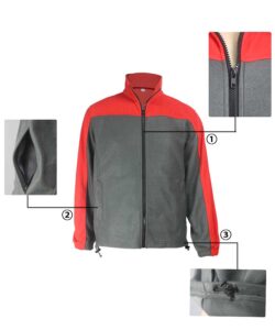 red grey fleece fire resistant jacket details