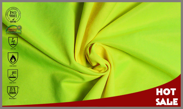modacrylic cotton FR antistatic fluorescent yellow color fabric
