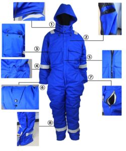 royal blue flame resistant coverall details